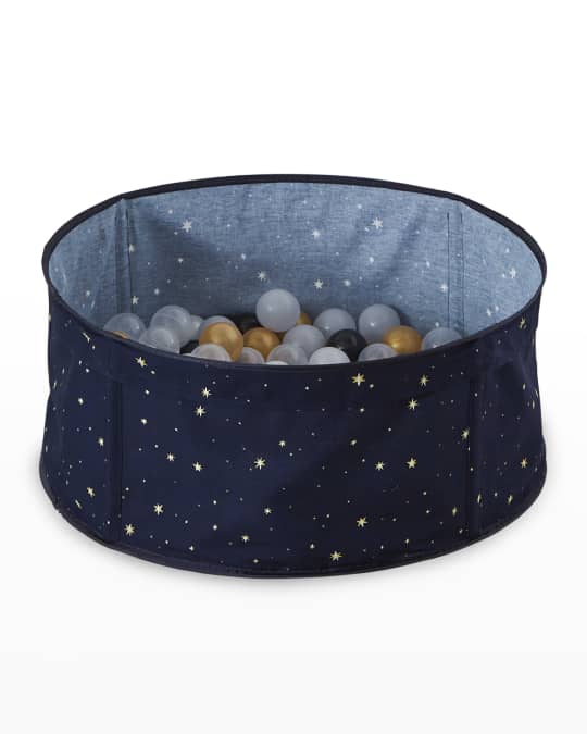 Wonder & Wise Kid's Black & Gold Canvas Ball Pit w/ 100 Balls Neiman
