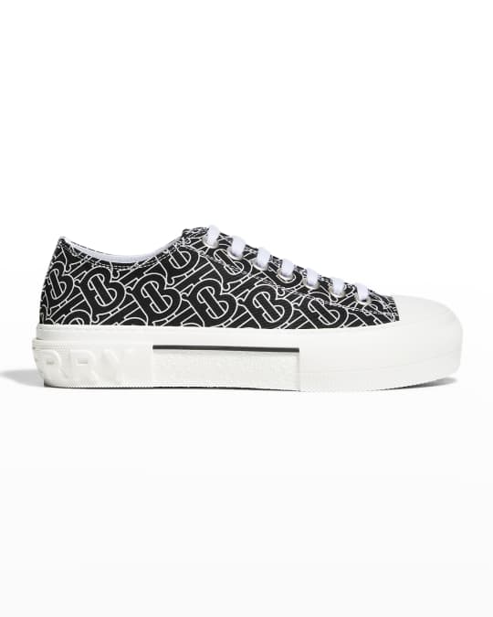 Burberry Jack Tb Monogram Denim Low Top Sneaker In Denim Blue