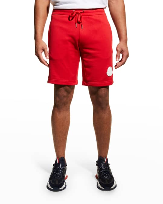 Moncler Men's Solid Logo-Patch Sweat Shorts | Neiman Marcus