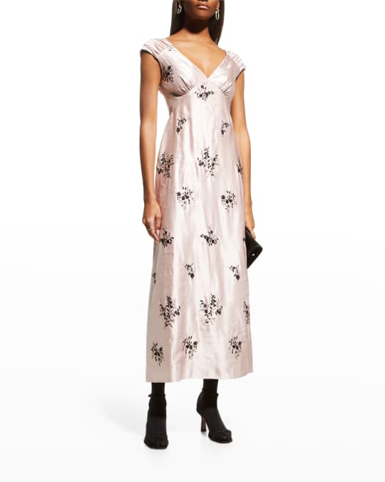 Erdem Garnet Floral Print Satin Slip Dress Neiman Marcus