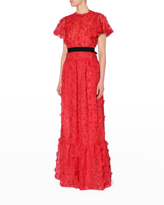 erdem red lace dress ERDEM