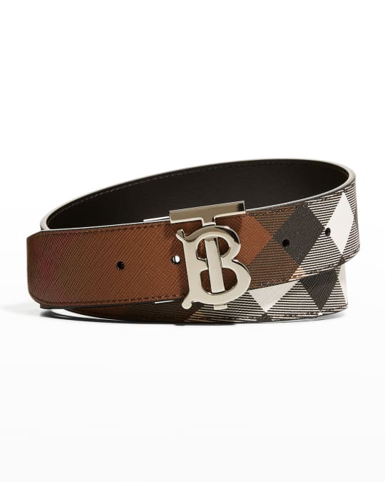 Burberry Reversible Brown and Black E-Canvas Leather Giant Check