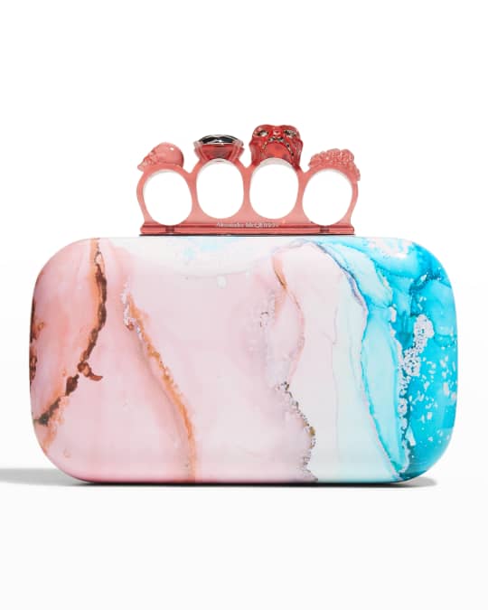 Four Ring Marble Clutch Bag