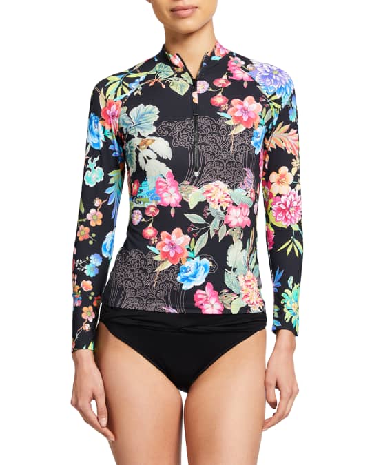 Johnny Was Dreamer Floral Long Sleeve Surf Shirt Neiman Marcus