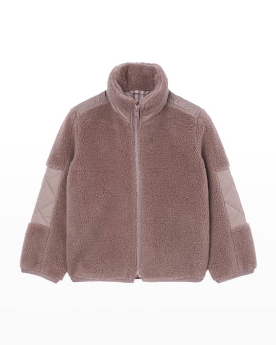 Burberry Girl's Carter TB Embossed Fleece Jacket, Size 3-14 | Neiman Marcus