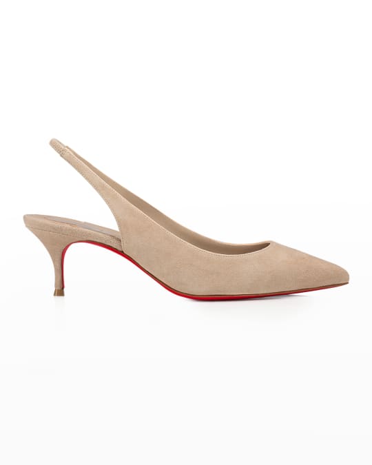 Christian Louboutin Kate Suede Red Sole Slingback Pumps Neiman