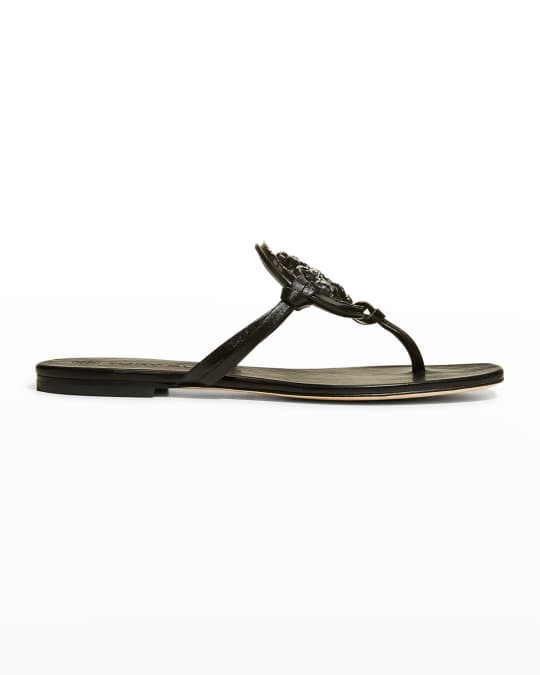 Tory Burch Miller Jeweled Medallion Thong Sandals | Neiman Marcus