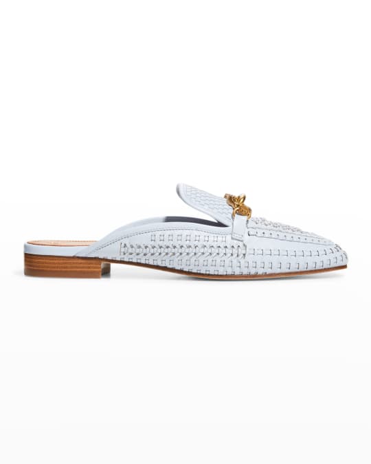 Tory Burch Jessa Woven Horse Bit Loafer Mules Neiman Marcus