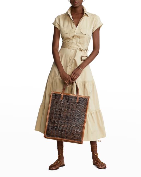 Polo Ralph Lauren Cotton Poplin Tiered Shirtdress | Neiman Marcus