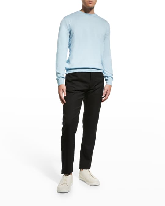 ZEGNA Men's Silk-Cashmere Crewneck Sweater | Neiman Marcus