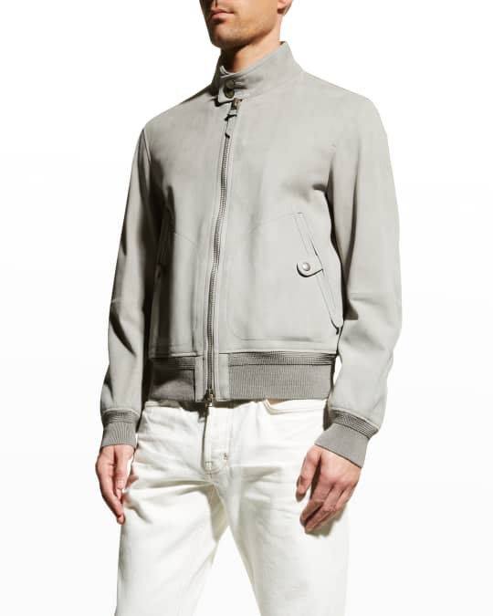 TOM FORD Men's Harrington Suede Leather Jacket | Neiman Marcus
