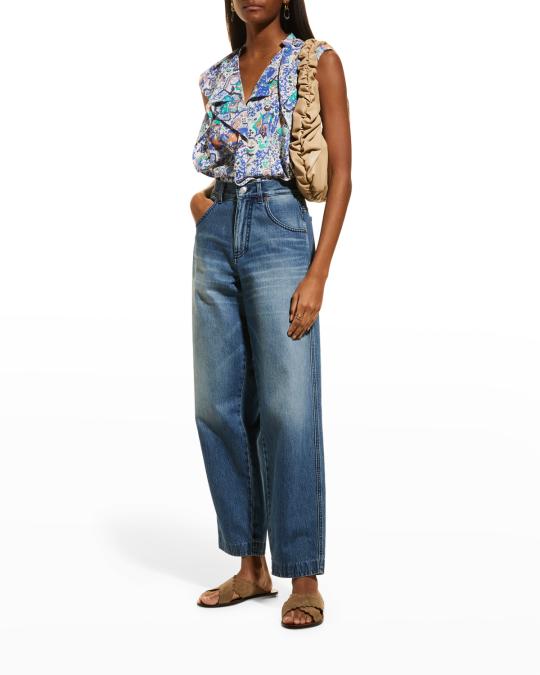 Isabel Marant Rishane Cascade Ruffle Top | Neiman Marcus