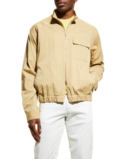 Agnona Men's Bomber Zip Shirt Jacket | Neiman Marcus