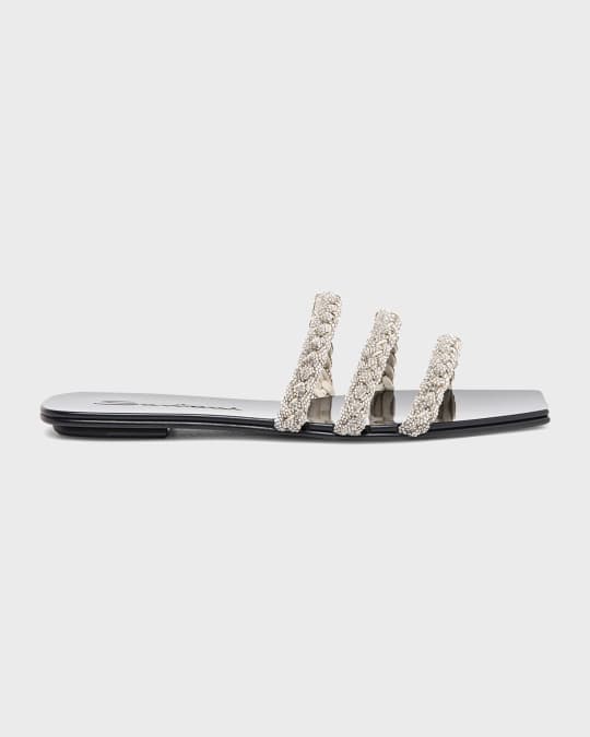 Santoni Foster Flat Slide Sandals | Neiman Marcus