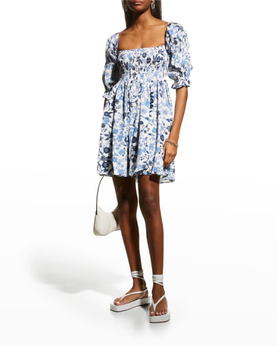 MISA Los Angeles Zadie Floral Cotton Babydoll Dress | Neiman Marcus