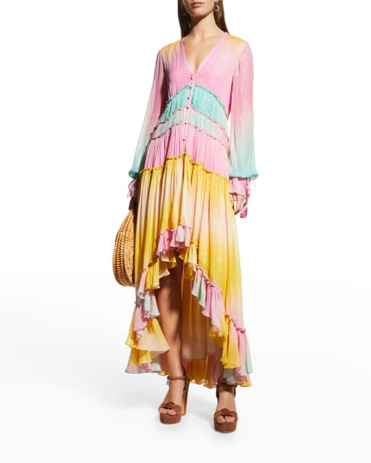 ROCOCO SAND Sequin Pastel High-Low Maxi Dress | Neiman Marcus