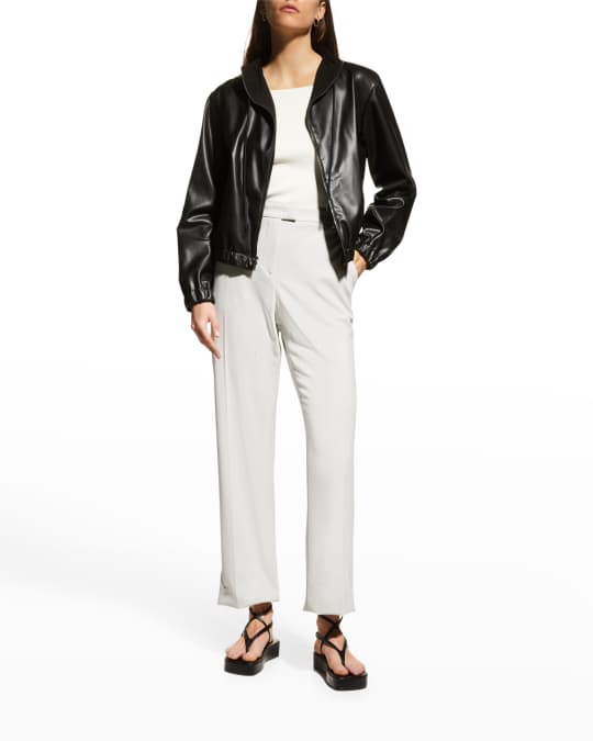 Theory Essex Faux Leather Bomber Jacket Neiman Marcus