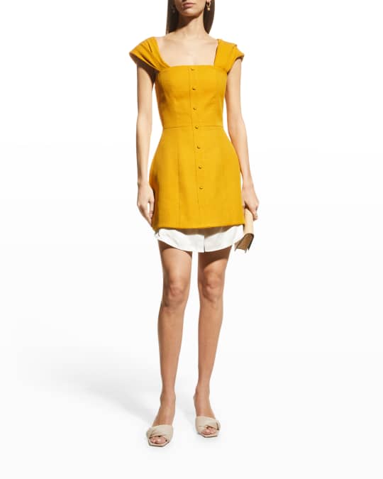 Emilia Peeping-Hem Textured Jacquard Mini Dress