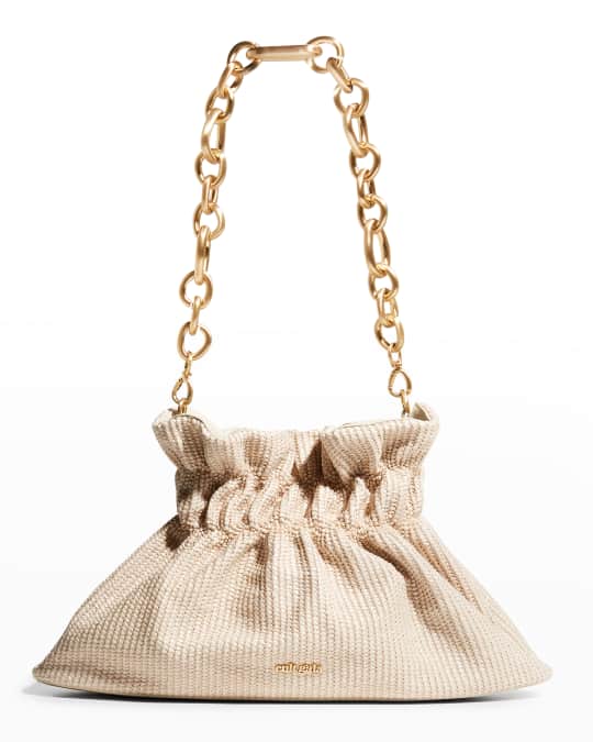 Cult Gaia Bara Ruched Chain Shoulder Bag | Neiman Marcus