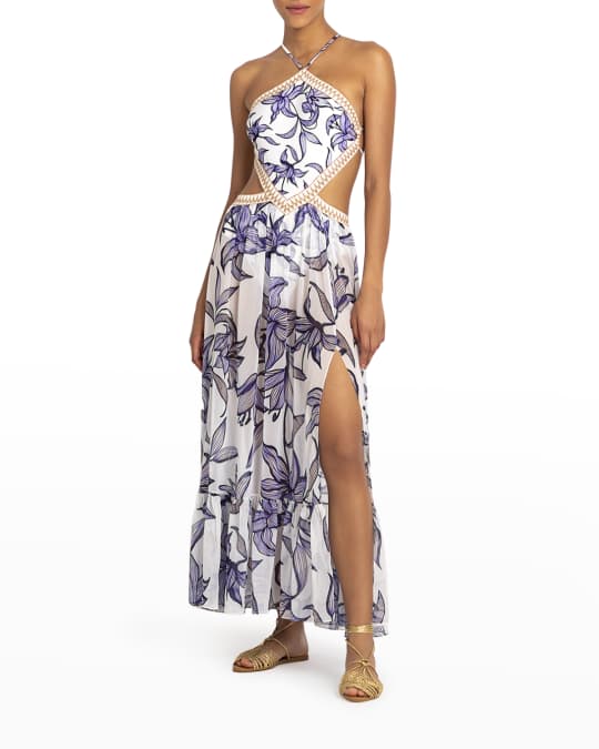 PatBO Stargazer Halter-Neck Beach Dress | Neiman Marcus