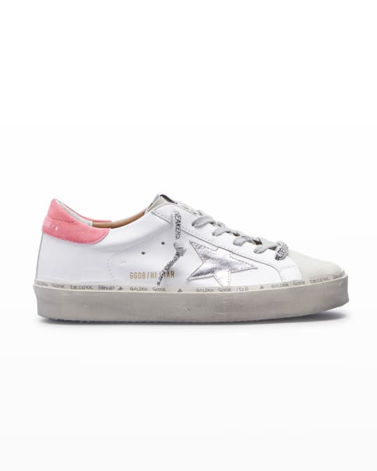 Golden Goose Hi Star Leather Sneakers with Suede Toe And Heel Laminated ...