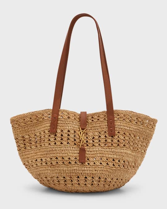 Saint Laurent YSL Small Basket Raffia Tote Bag Neiman Marcus
