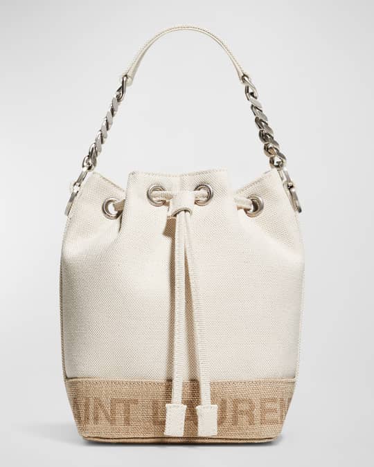 【関税＆送料込み】Saint Laurent Rive Gauche Bucket Bag SAINT LAURENT rive gauche bucket bag in striped canvas and
