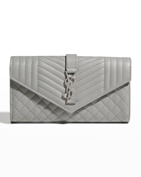 YSL Triquilt Envelope Flap Leather Wallet