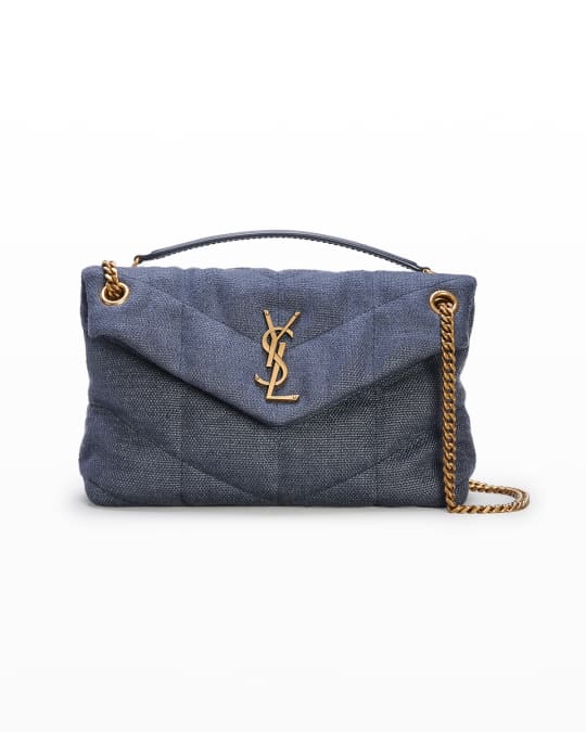 ショルダーバッグ・ポシェット Saint Laurent FW25 YSL BAG S PUFFER (734153AACQO 1000) Saint Laurent Puffer Small YSL Quilt Canvas Shoulder Bag