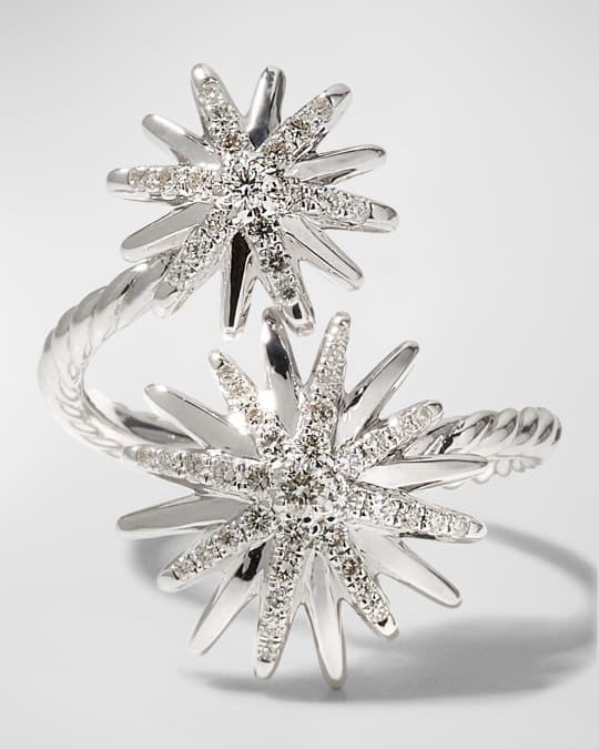 David Yurman 20mm Starburst Bypass Ring in Diamonds and Sterling - Main Image