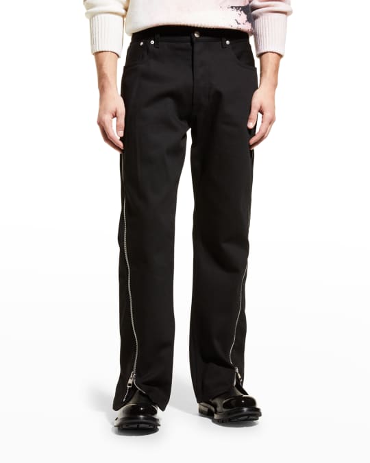 McQueen Men's Side Zipper 5-Pocket Jeans | Neiman Marcus