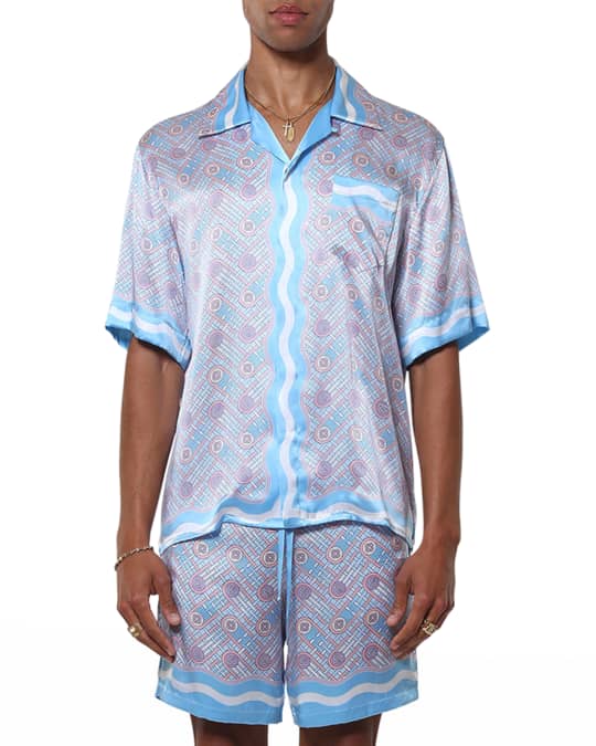 Casablanca Ping Pong silk shirt - Blue