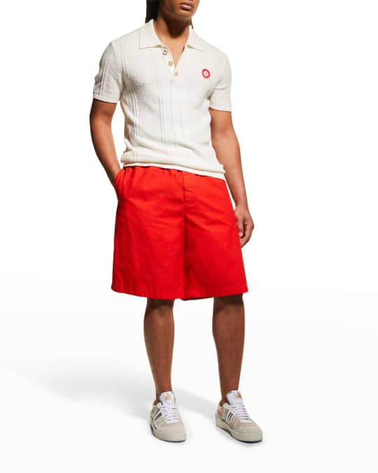 CASABLANCA Men's Textured Knit Polo Shirt Neiman Marcus