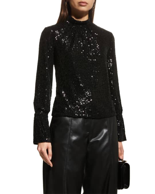Tummy Long Sleeves Sequin Top