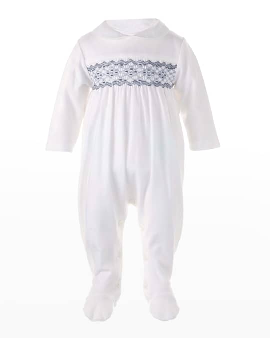 Light Blue Smocked Fall Medley Footie