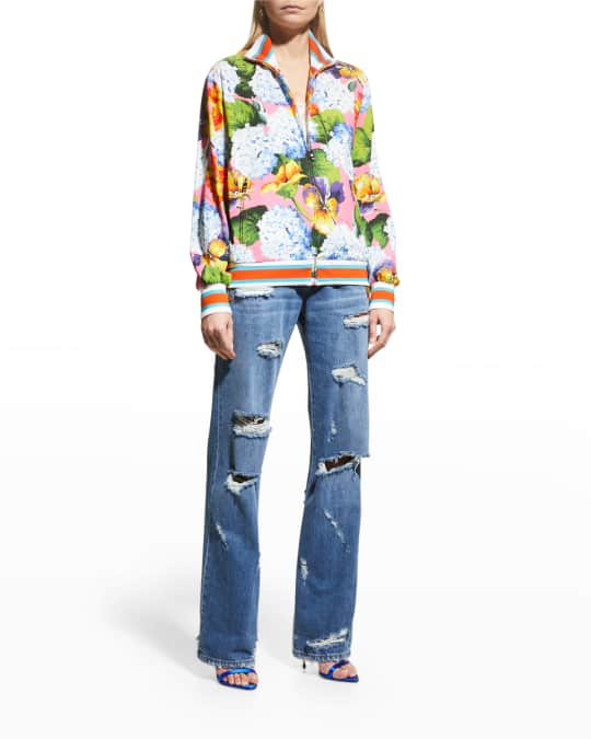 Dolce&Gabbana FloralPrint Cady Track Jacket Neiman Marcus