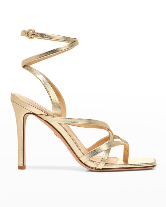 Veronica Beard Abriella Strappy Ankle-Wrap Thong Sandals | Neiman Marcus