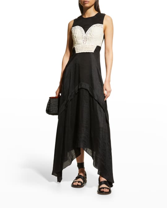 altuzarra crochet dress Altuzarra Penrose Broderie Anglaise-trimmed Jersey Maxi Dress - Women - White Dresses