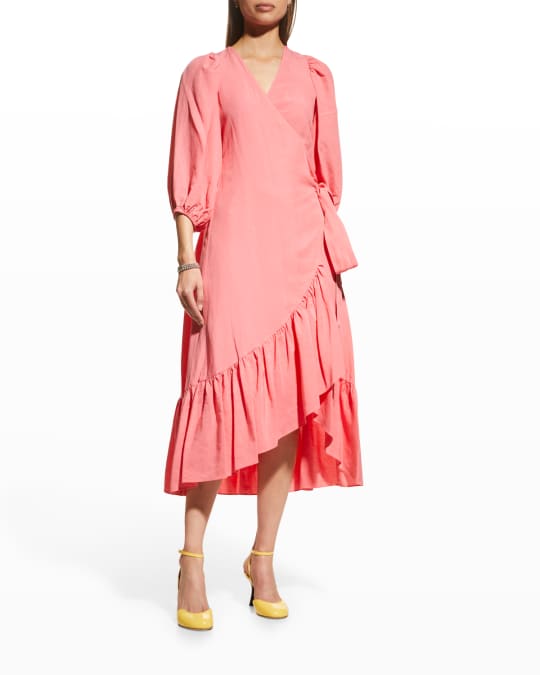 Kobi Halperin Lea Wrap Midi Dress | Neiman Marcus