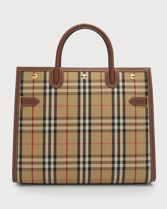Burberry check satchel handbag clearance