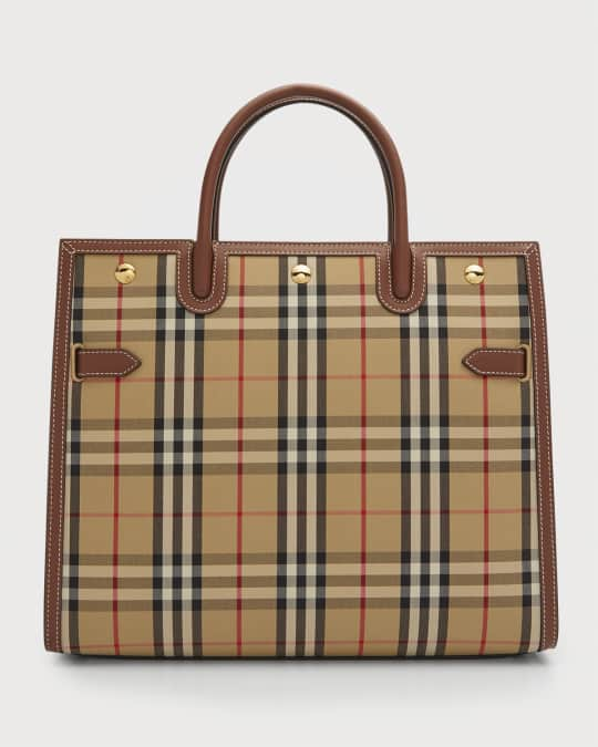 Burberry Speedy check canvas & leather satchel handbag shoulder