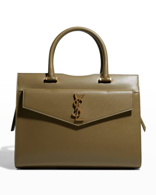 Uptown medium ysl leather satchel bag best sale