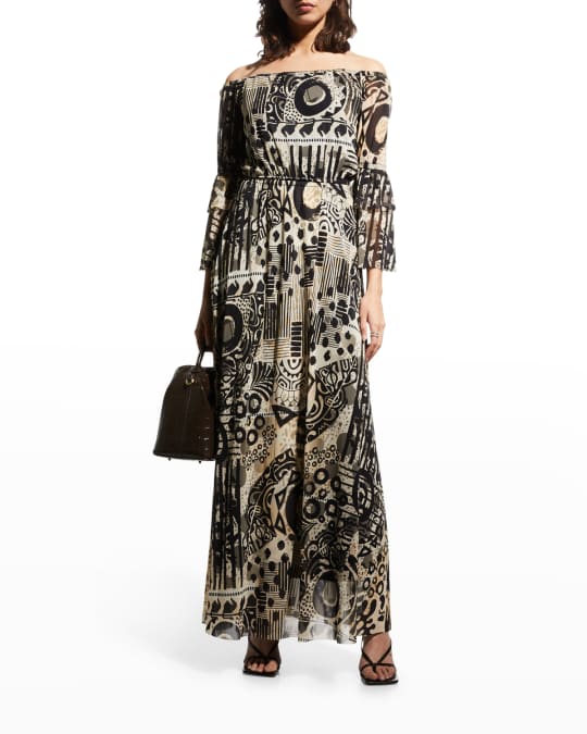 Fuzzi Off the Shoulder Maxi Dress Neiman Marcus