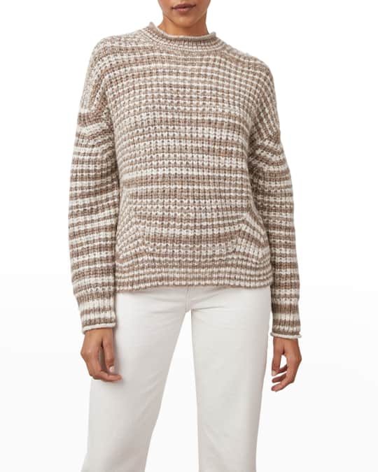 Striped wool intarsia sweater with appliqués sales