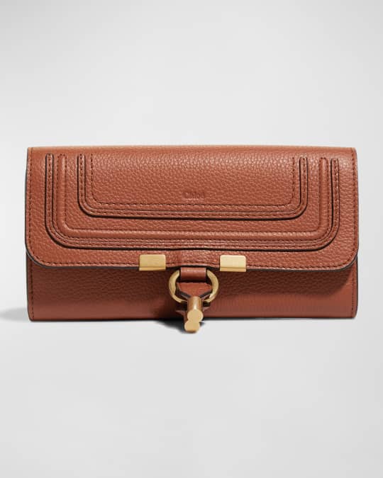 Chloe Marcie Long Flap Wallet in Grained Leather Neiman Marcus