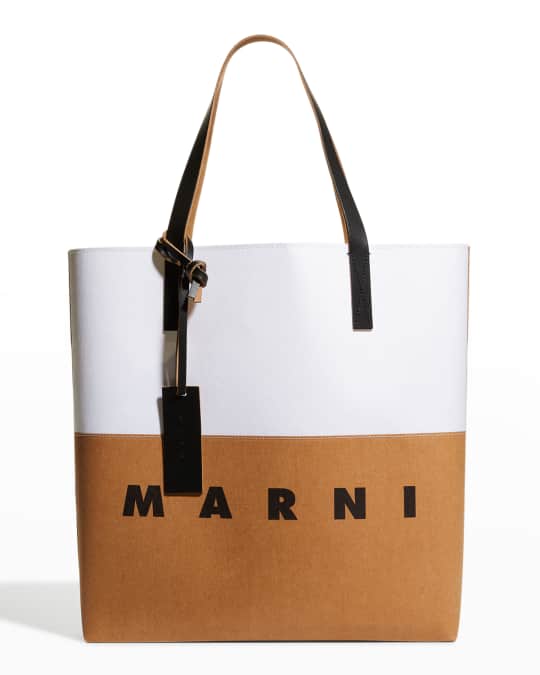 【MARNI】Logo Color Block Tote Shoulder Bag Marni Colorblock Logo Shopper Tote Bag | Neiman Marcus
