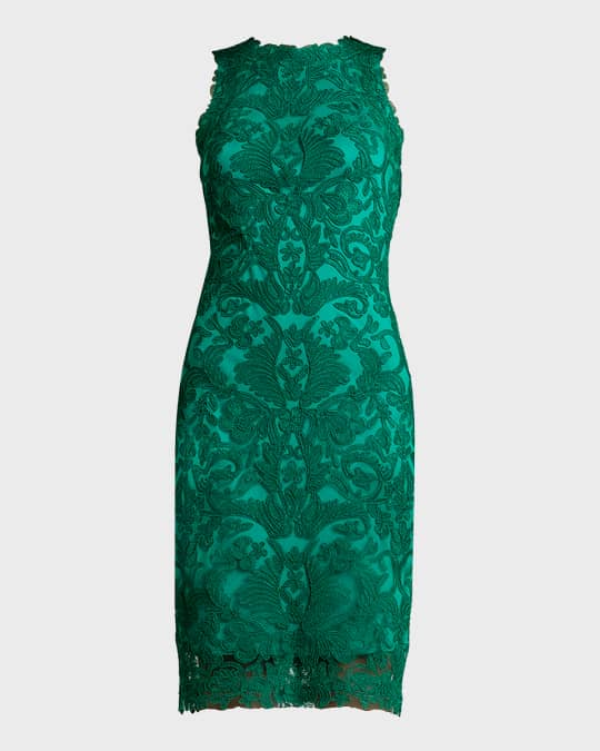 Tadashi Shoji Sleeveless Corded Lace Sheath Dress Neiman Marcus