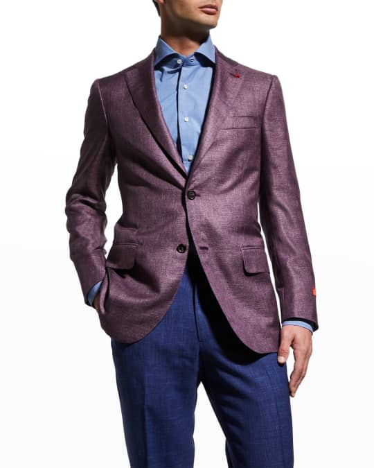 Isaia Men's Wool-Cotton Blended Twill Blazer | Neiman Marcus
