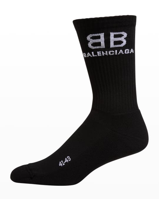 Balenciaga Men's BBLogo Tennis Socks Neiman Marcus