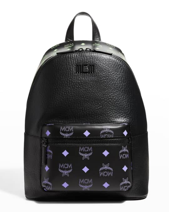 Men s Color Splash Logo Leather Backpack